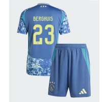 Ajax Steven Berghuis #23 Koszulka Wyjazdowa dzieci 2024-25 Krótki Rękaw (+ krótkie spodenki)